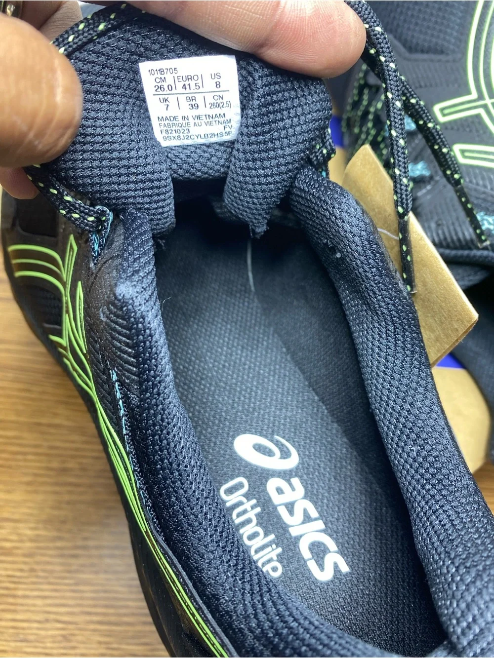 Asics Gel Venture 9 Waterproof Hiking Trail Running Shoes Black Mens Size 8 New